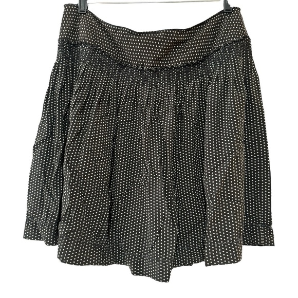 Max Studio Rayon Frills, Ruffles & Pleats Polkadot Mini A-Line Zip Skirt - Brown - Picture 1 of 9